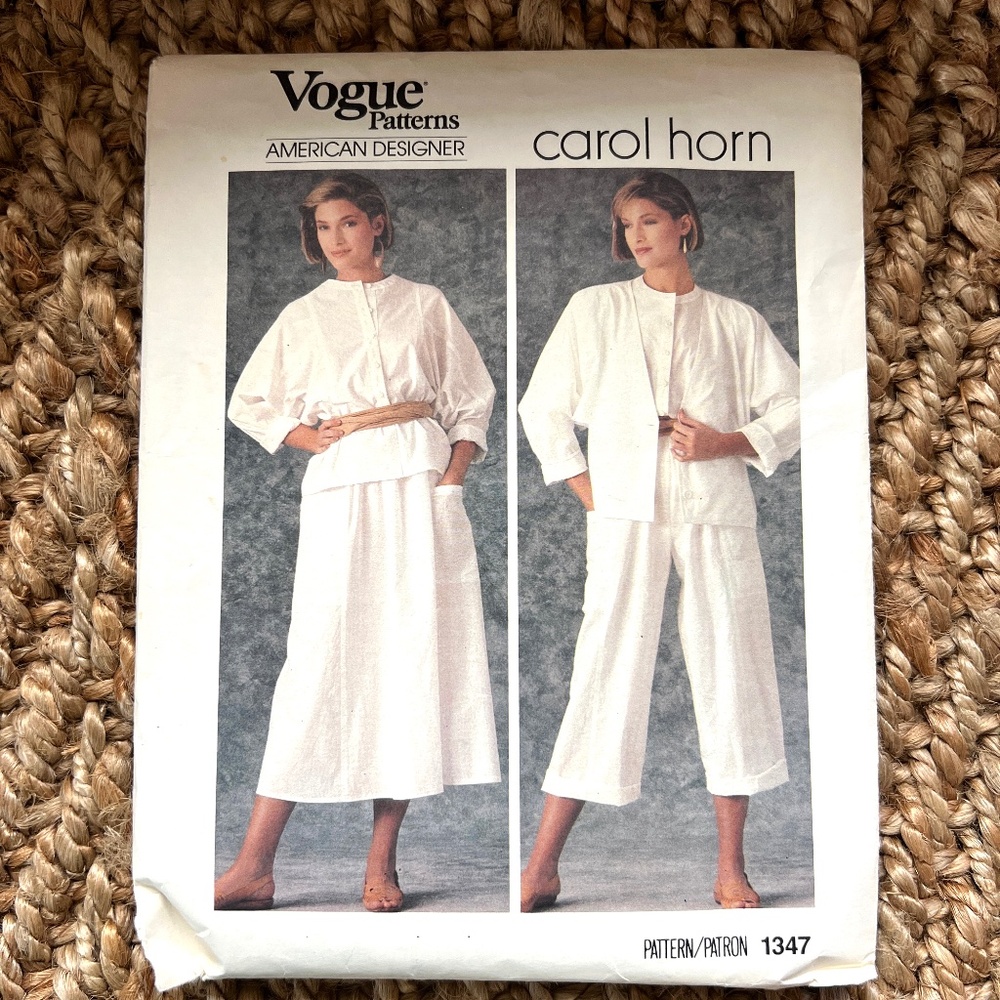VOGUE AMERICAN DESIGNER pattern 1347 CAROL HORN , FLARED SKIRT, PANT, & JACKETS